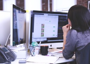 woman working on computers