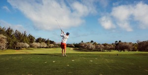 man playing golf